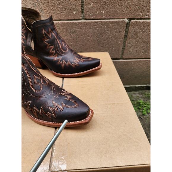 Ariat Dixon Brown Distressed Leather Ankle Cowboy Western Boots Womens Sz 7.5B - Picture 11 of 14